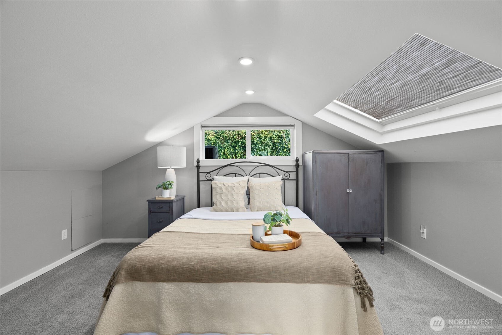 Loft bedroom offers a cozy perch.