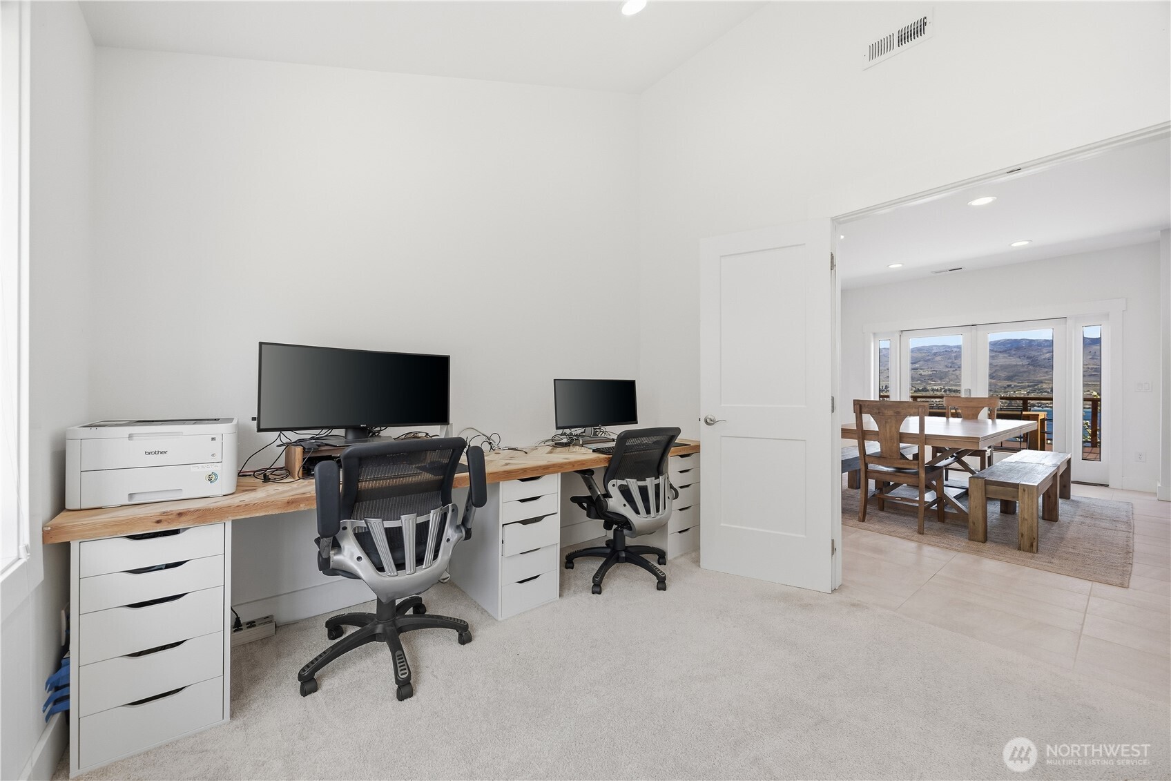 Lower level office with murphybed for added versatility