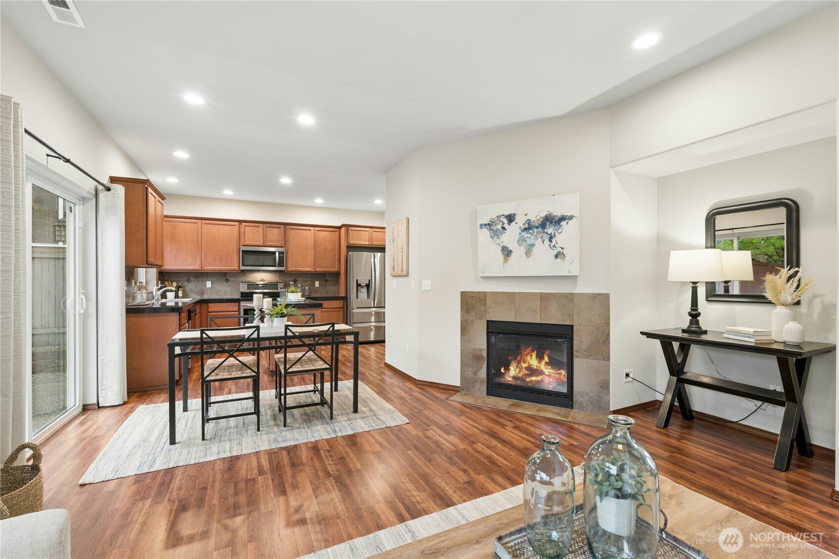 Sip your favorite beverage and enjoy the fire.