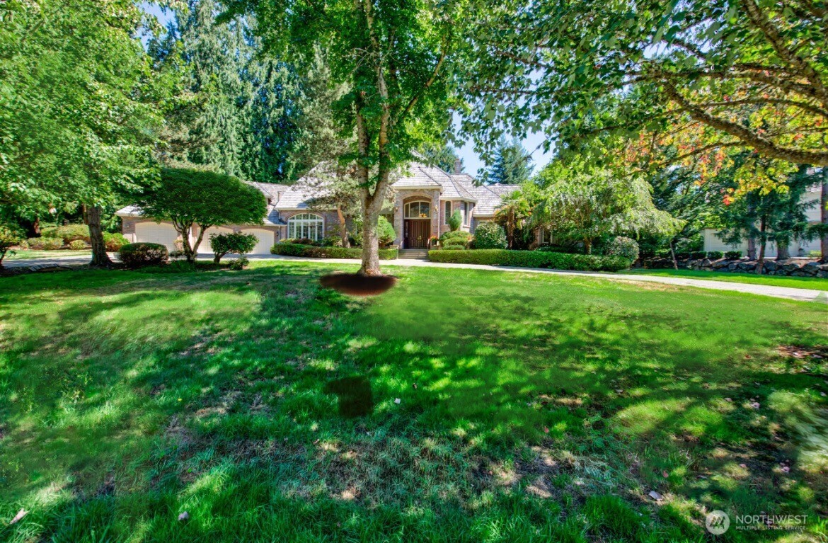 View of home with front lawn
