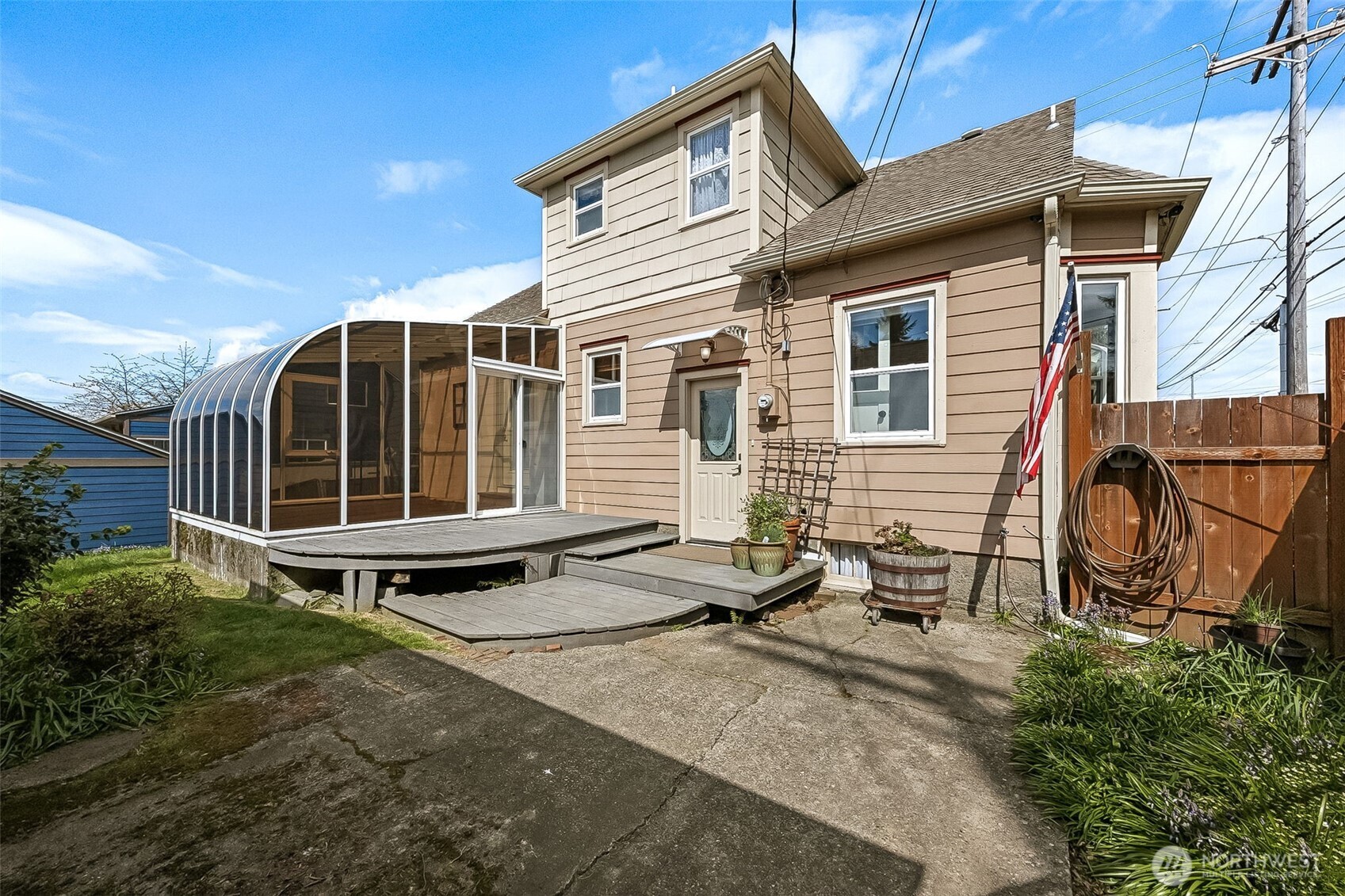 A permitted 12×14 solarium adds a bright and relaxing space to enjoy year-round.