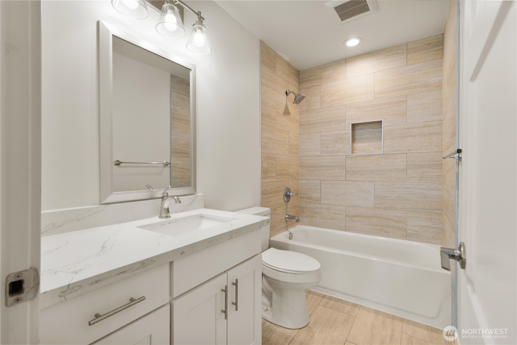 Upstairs full Bathroom beautiful tiled shower