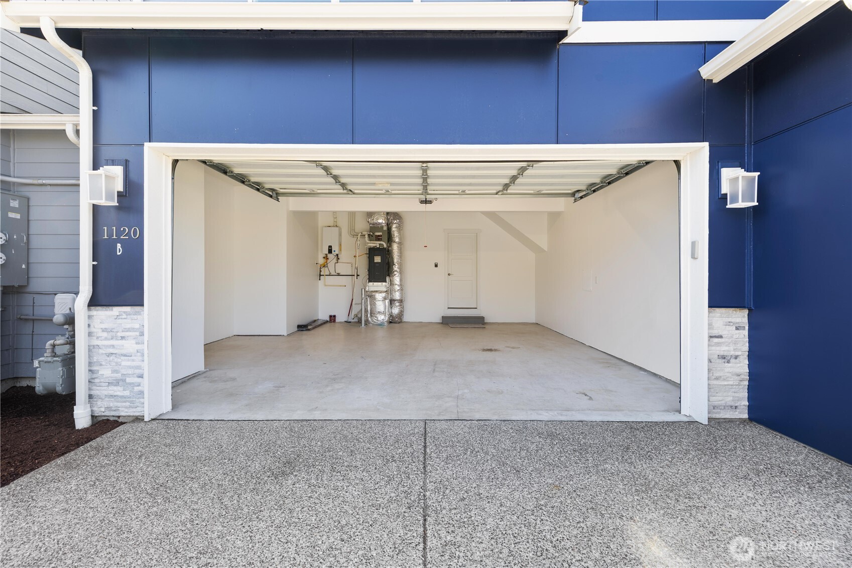 Super clean garage with extra space for storage
