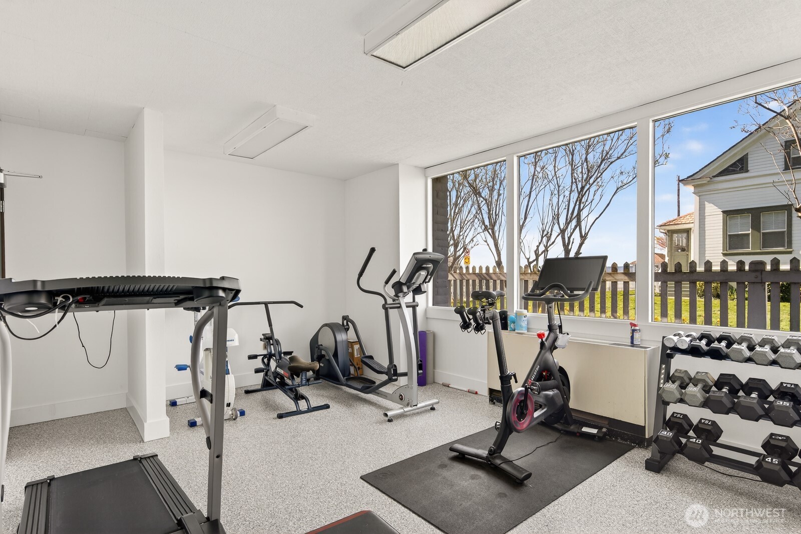 Well equipped exercise and fitness room.