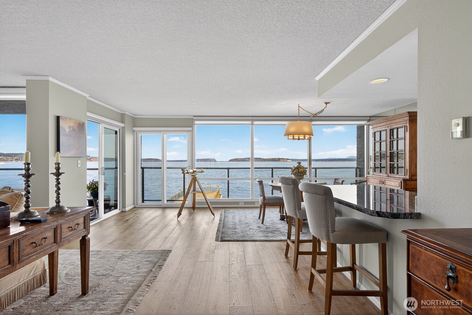 Unit takes total advantage of the waterfront views.