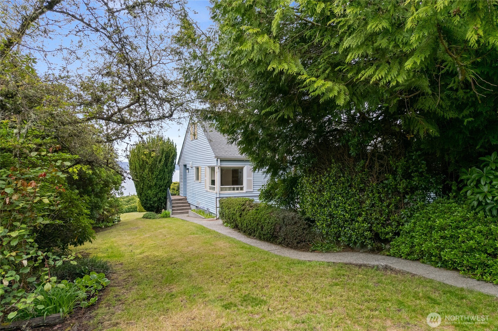 Pathway from the garage to the house