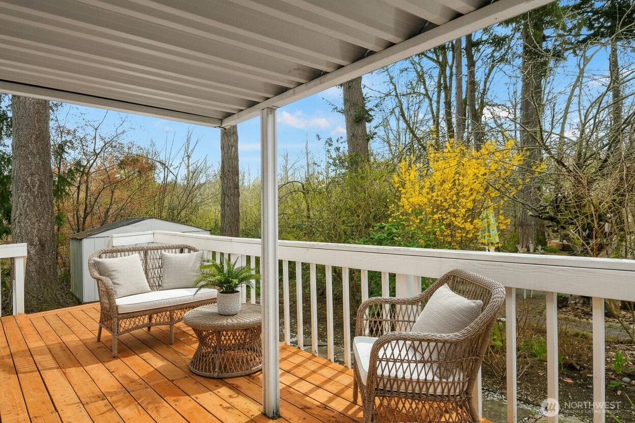 Soak up the sunshine and sights and sounds of nature on your sturdy rebuild deck. Views of the greenbelt right behind your home! 'Sun-Wood' lumber is low maintenance and will last for years!