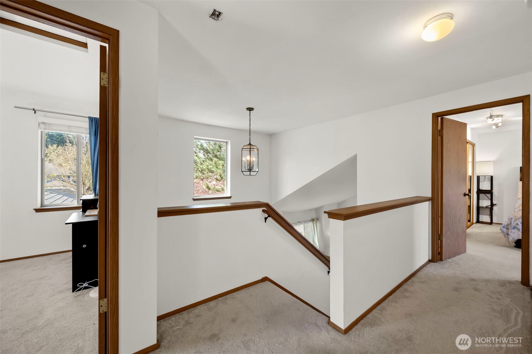 Primary bedroom completely separate from other bedrooms