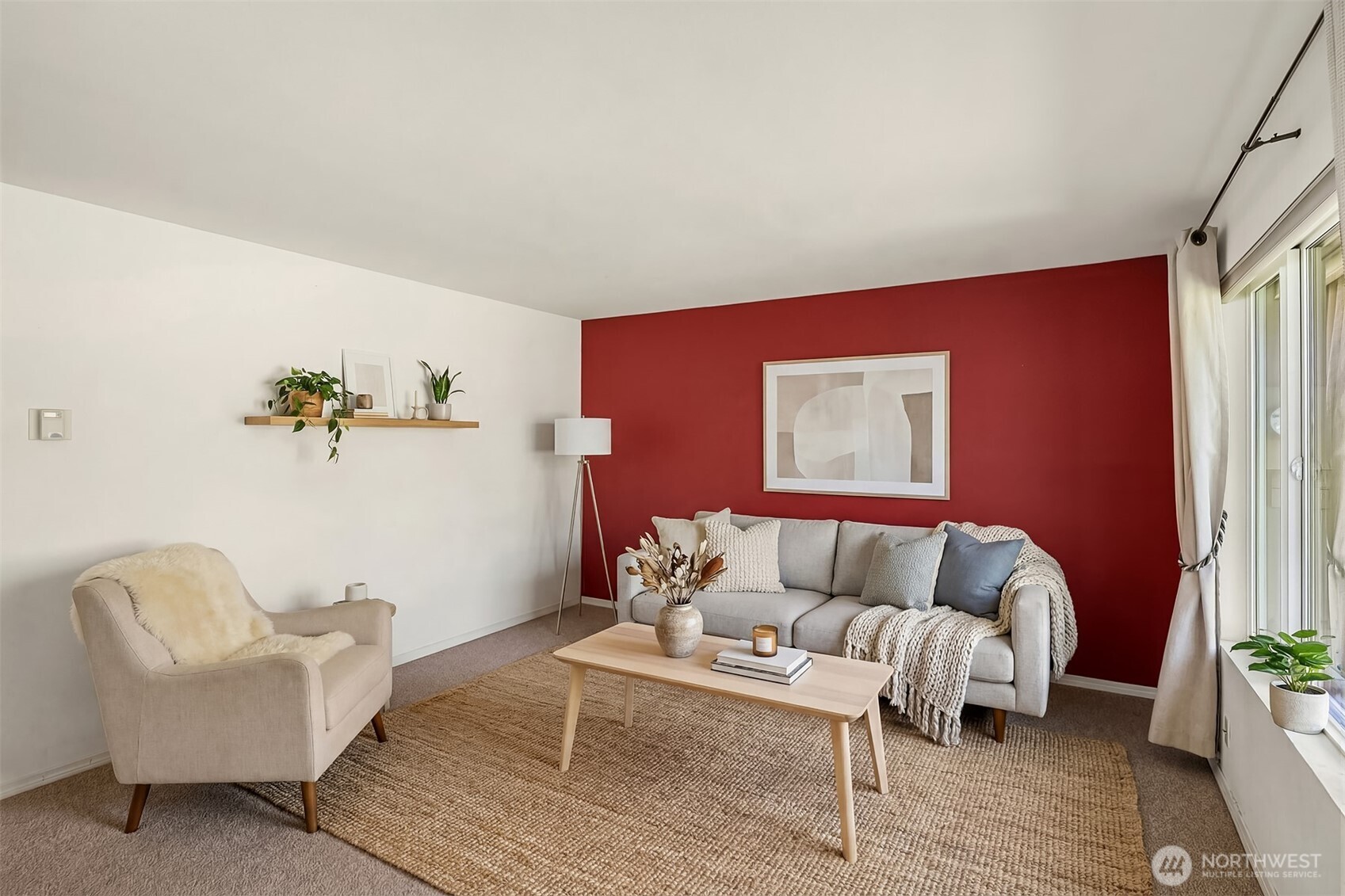 Front living room virtually staged.