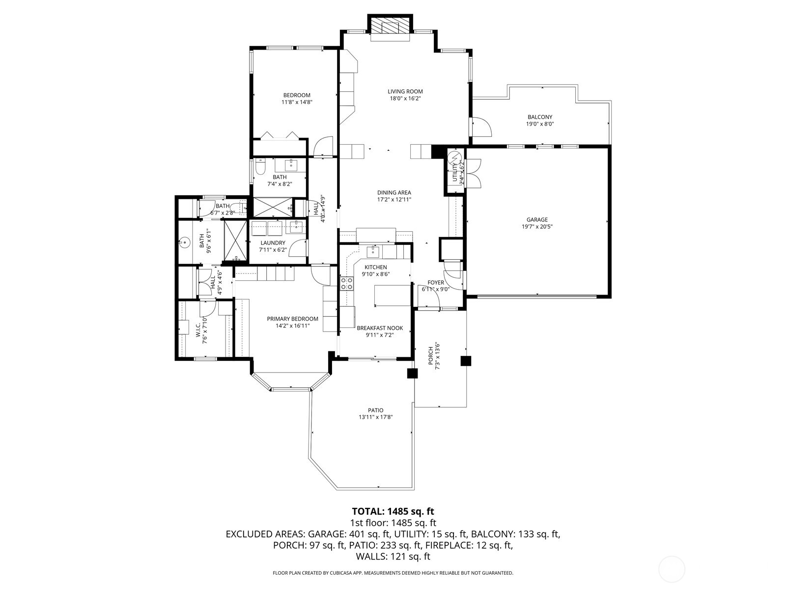 floor plan with app drawn measurements. Not exact.