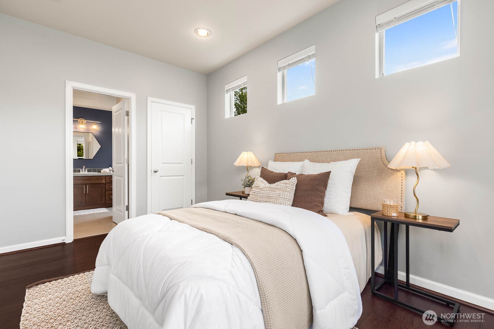 Closet and entry into 3/4 bath