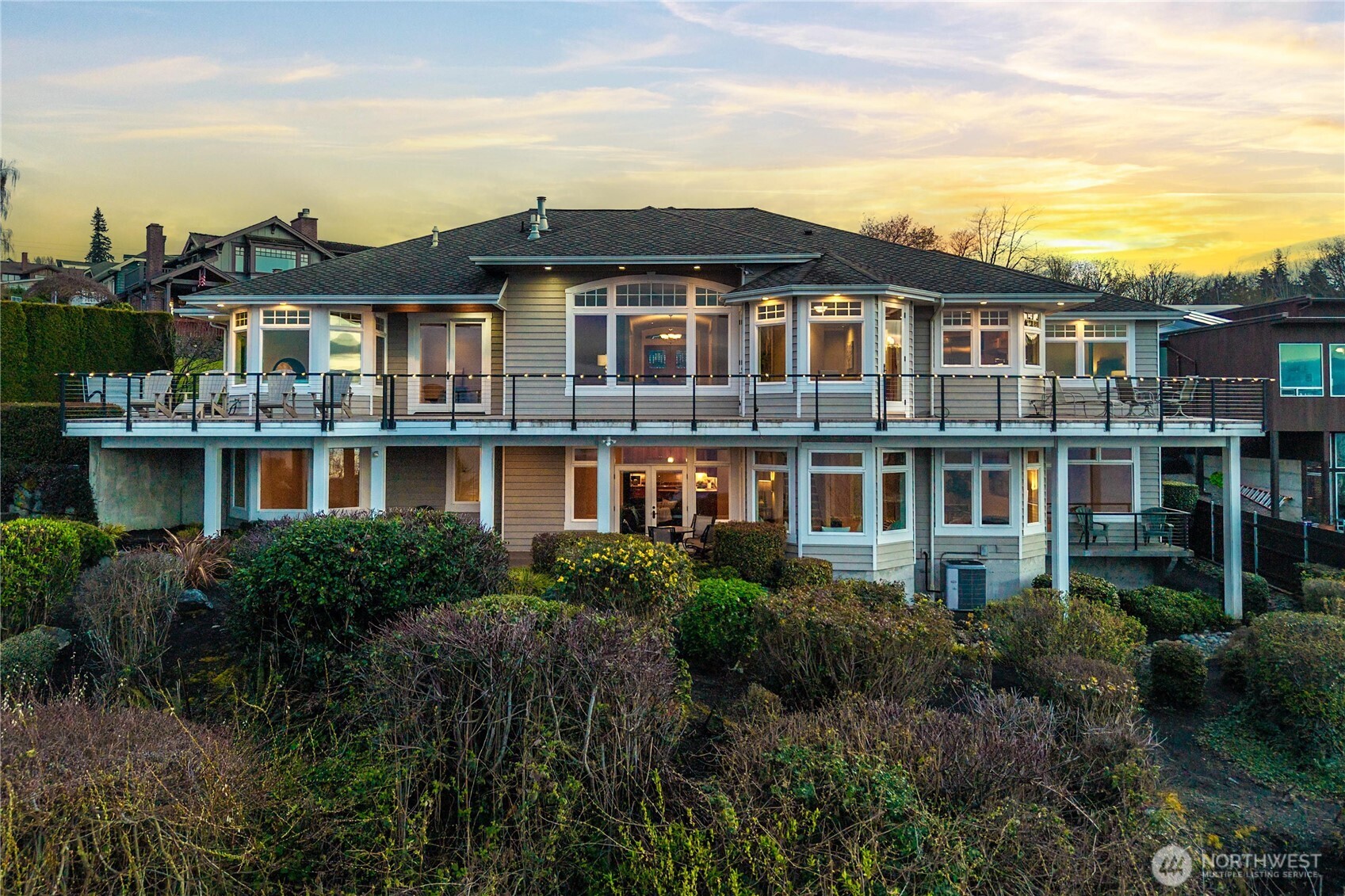 The upper deck and lower patio are created with the view in mind