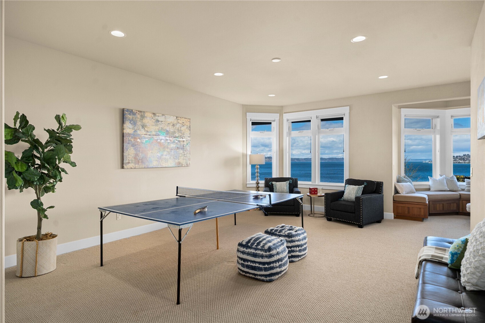 recreation room in the lower level