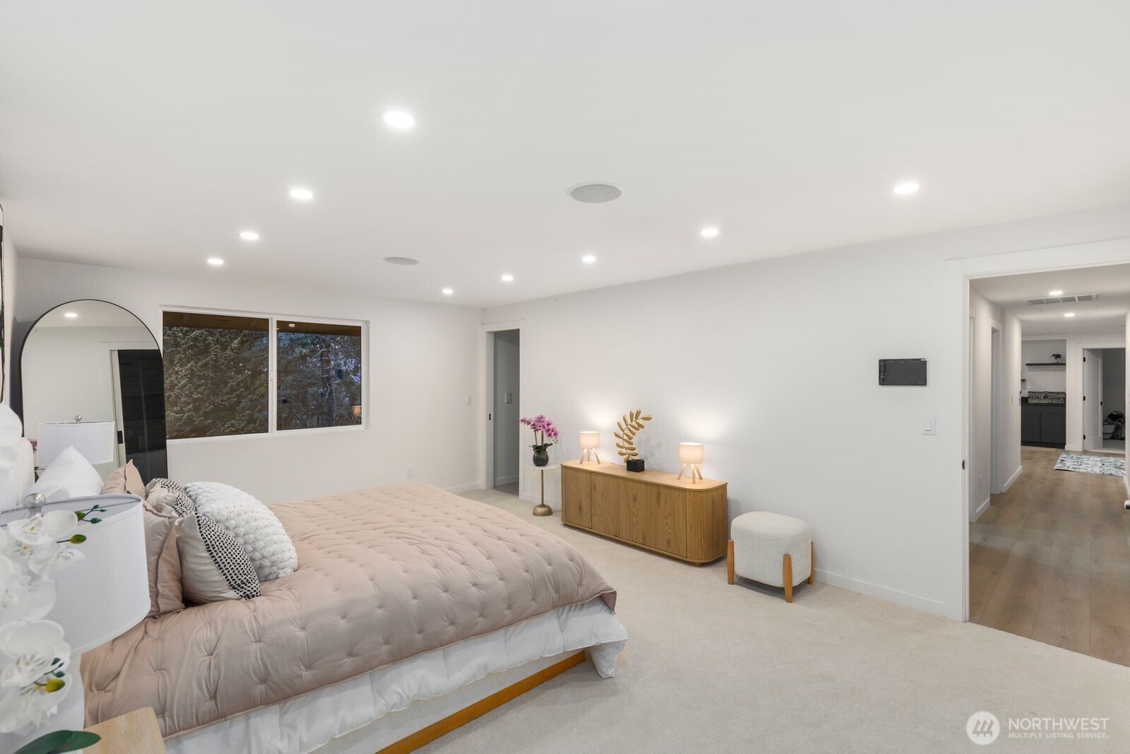 Primary suite bathroom with heated floors