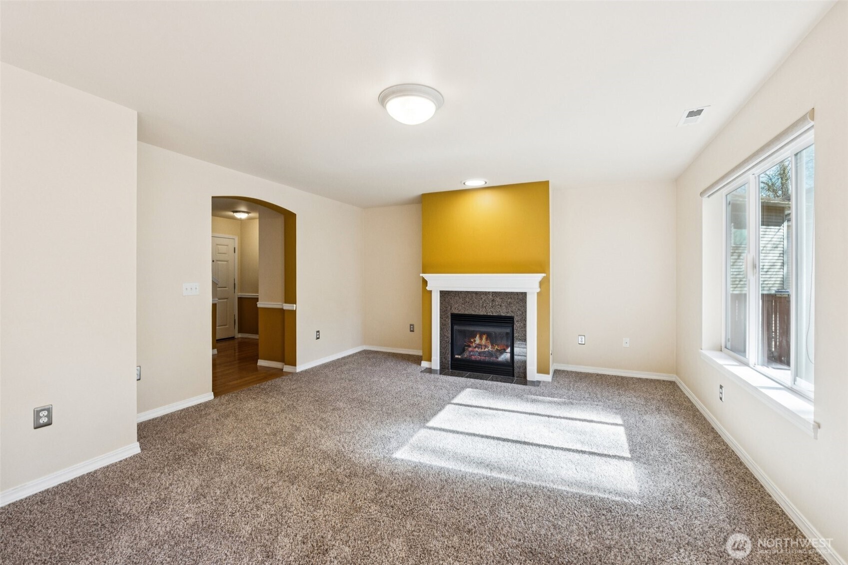 Living room view from dining room