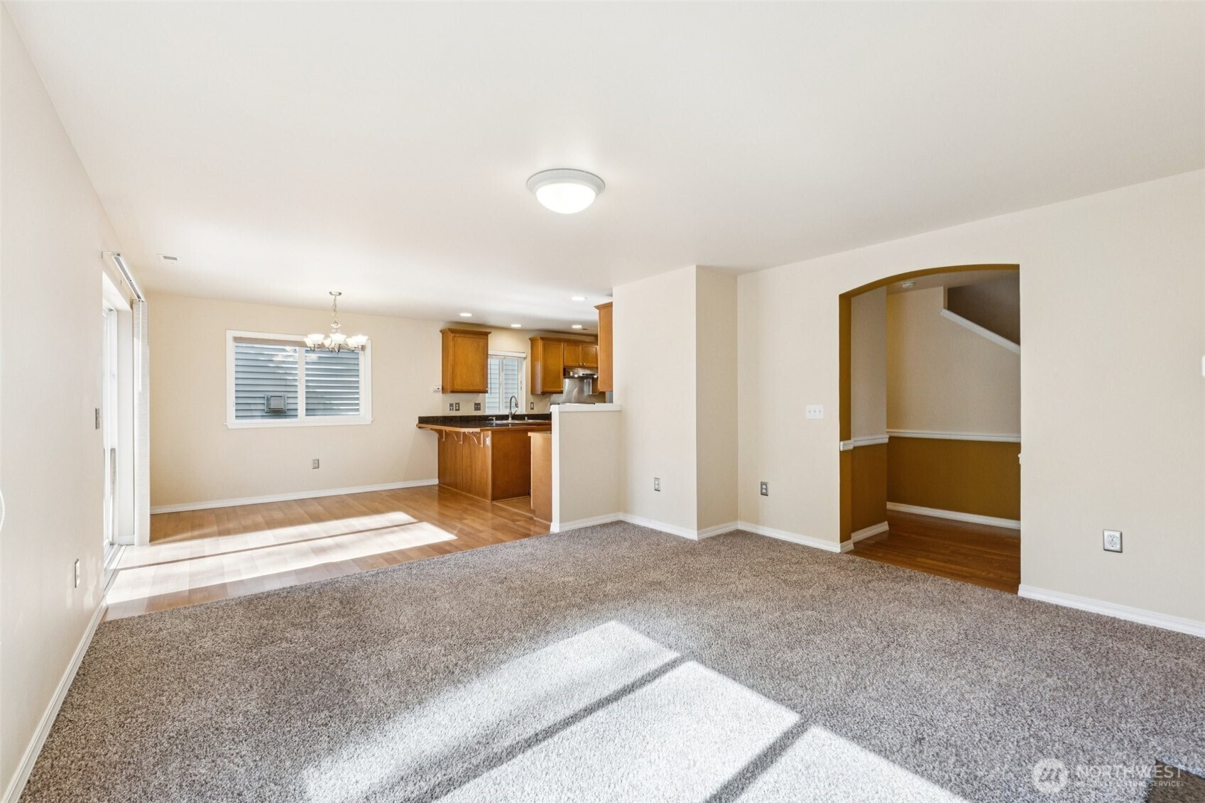 Living room view looking towards the dining room