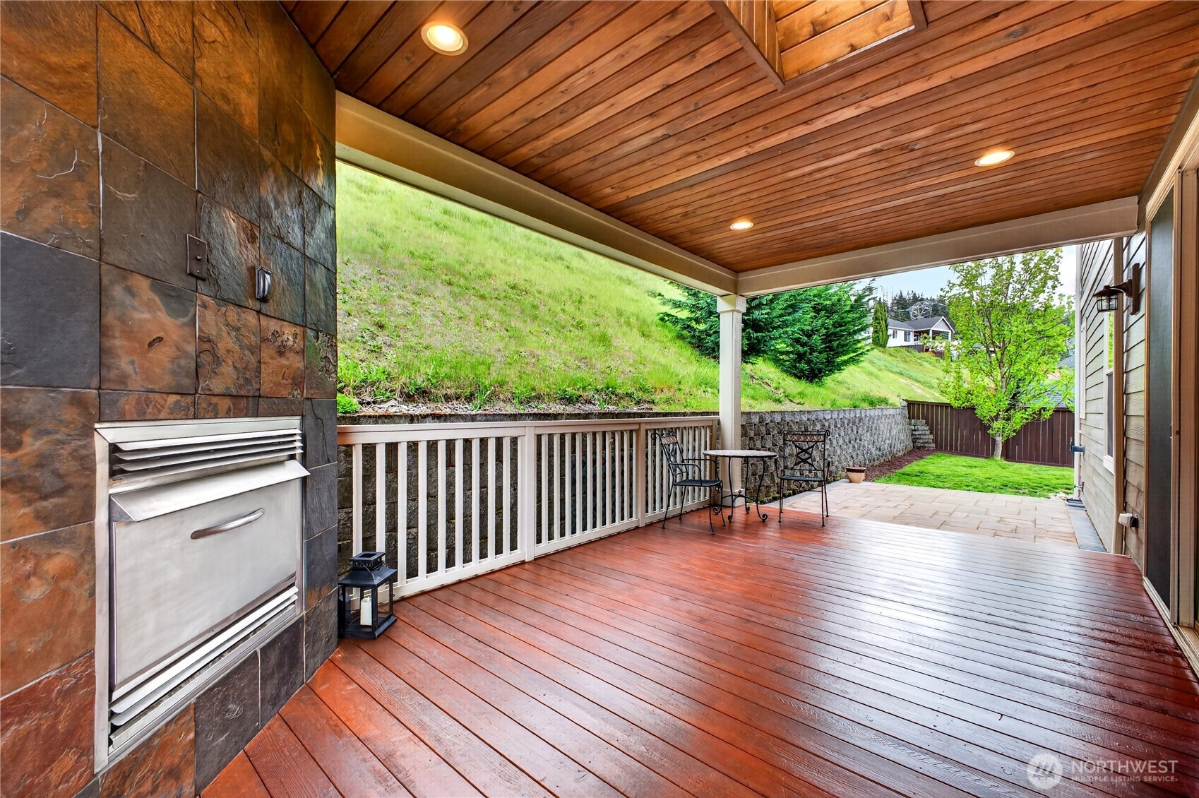 Additional view of the covered deck.