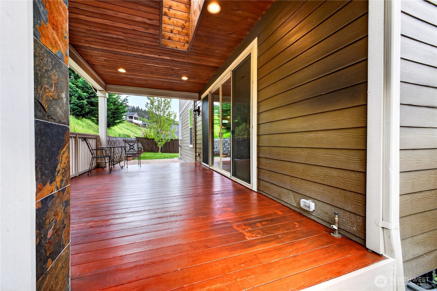 Additional view of the covered deck.
