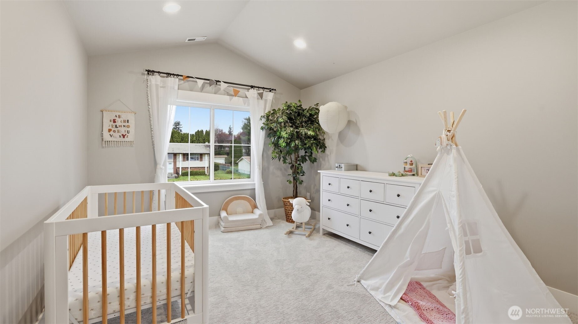 Guest bedroom #3, currently used as a nursery.