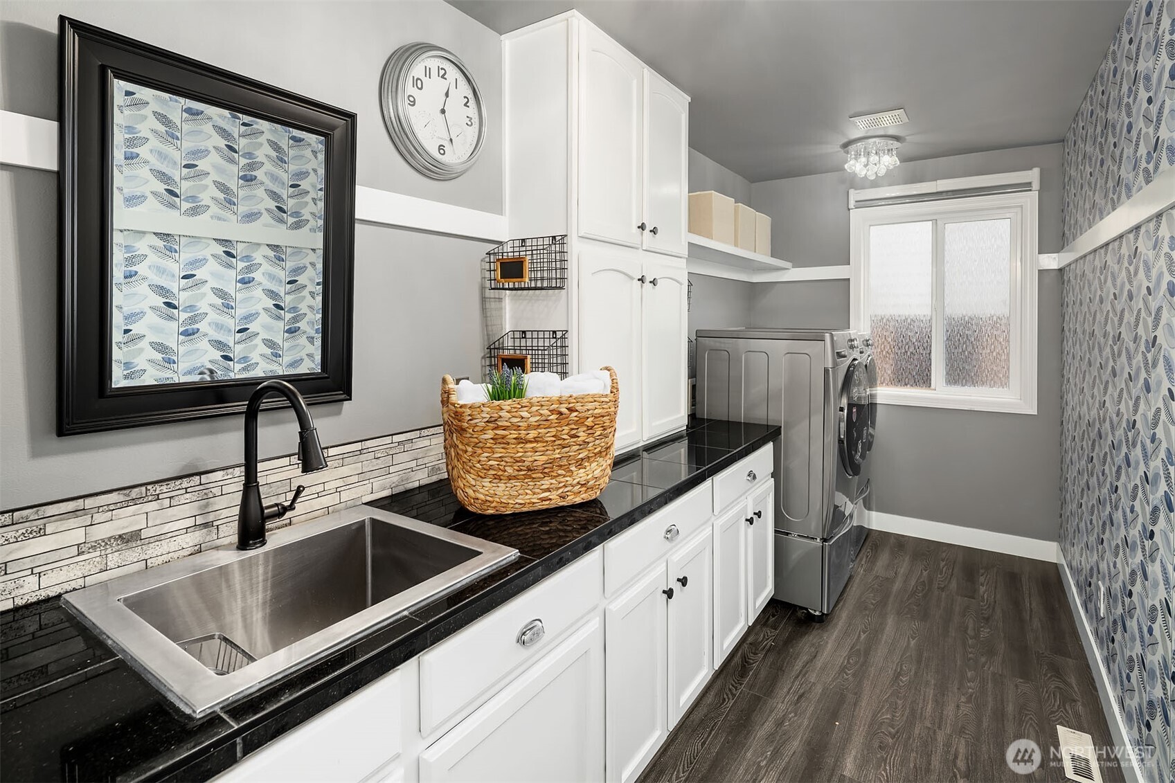 Laundry room on main with built-ins.
