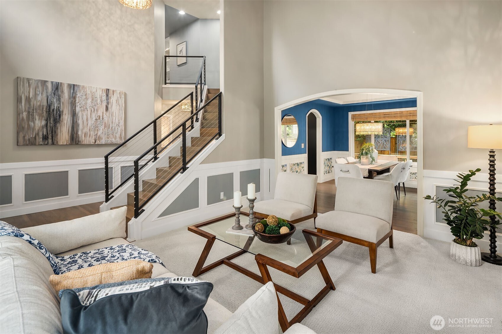 Arched doorways and new modern stair railings!