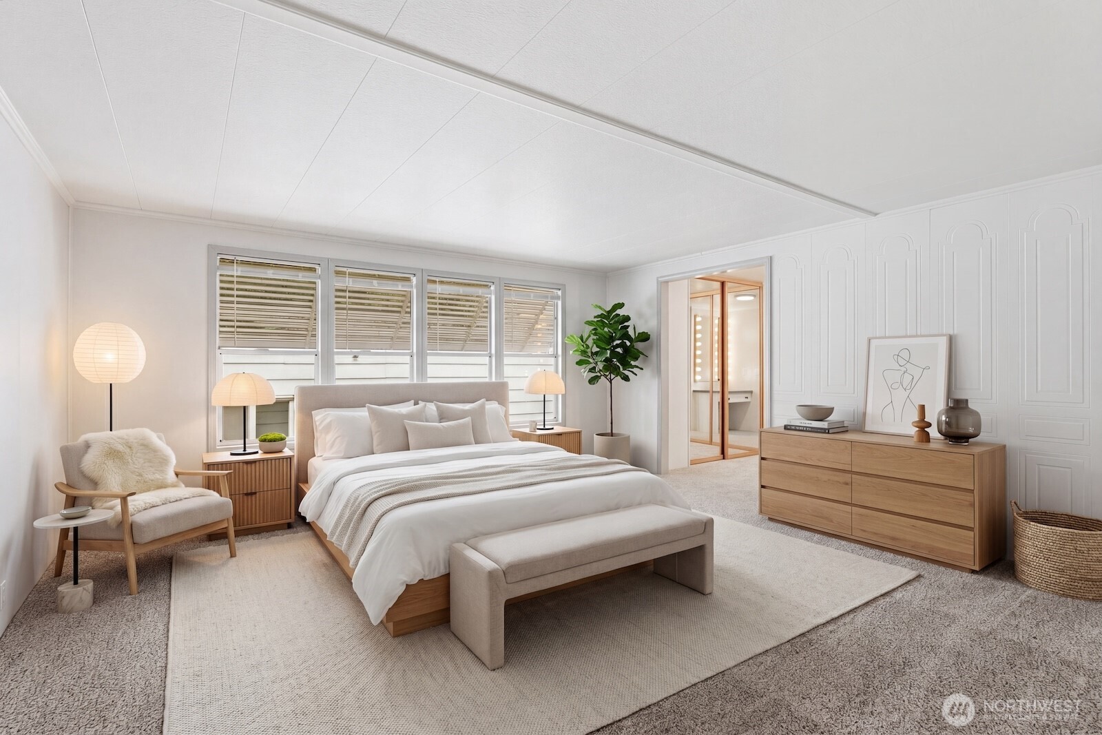 Large primary bedroom plenty of room for all of your furniture