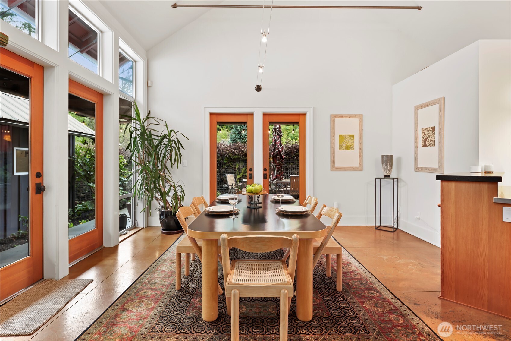 Light-filled, vaulted ceilings...