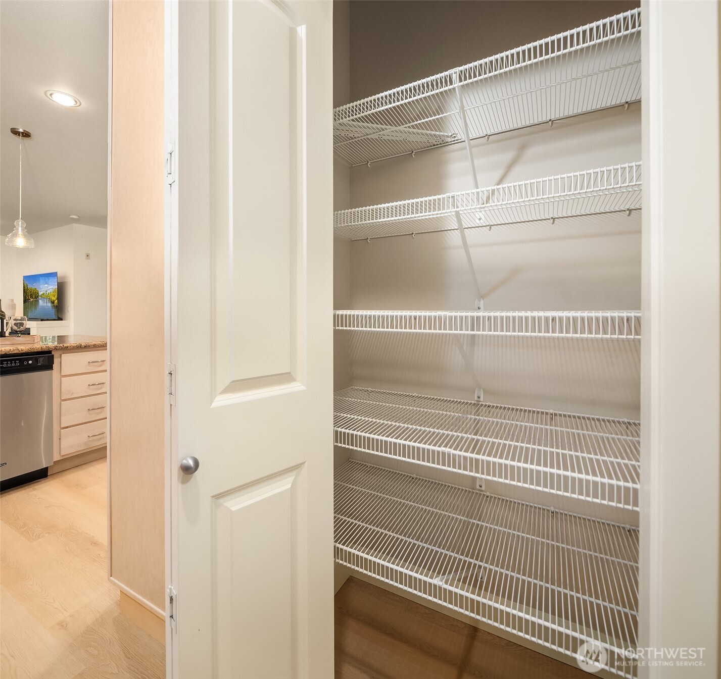 Oversized pantry provides additional storage for everday essentials and bulk shopping