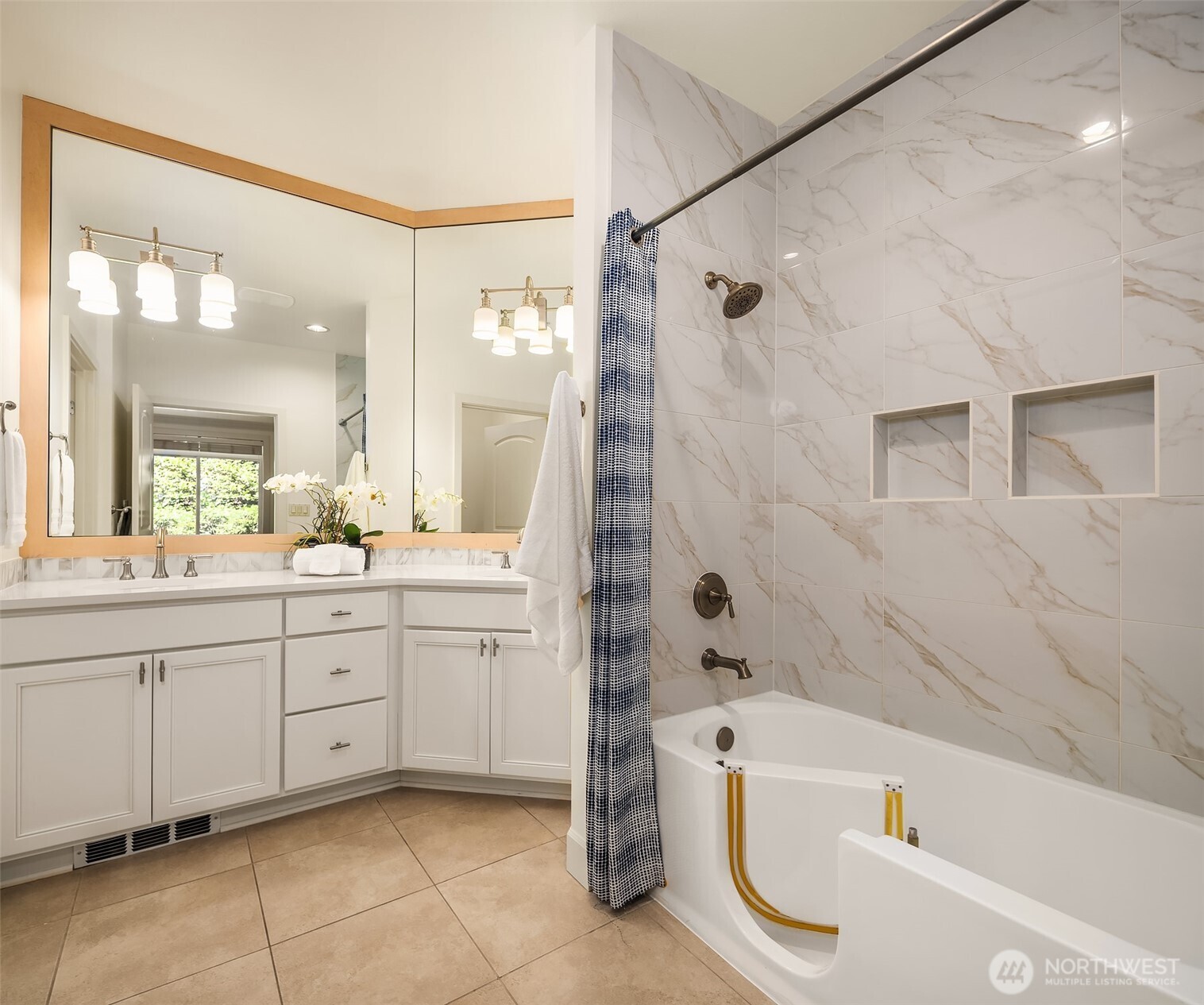 Primary bath has accessible shower