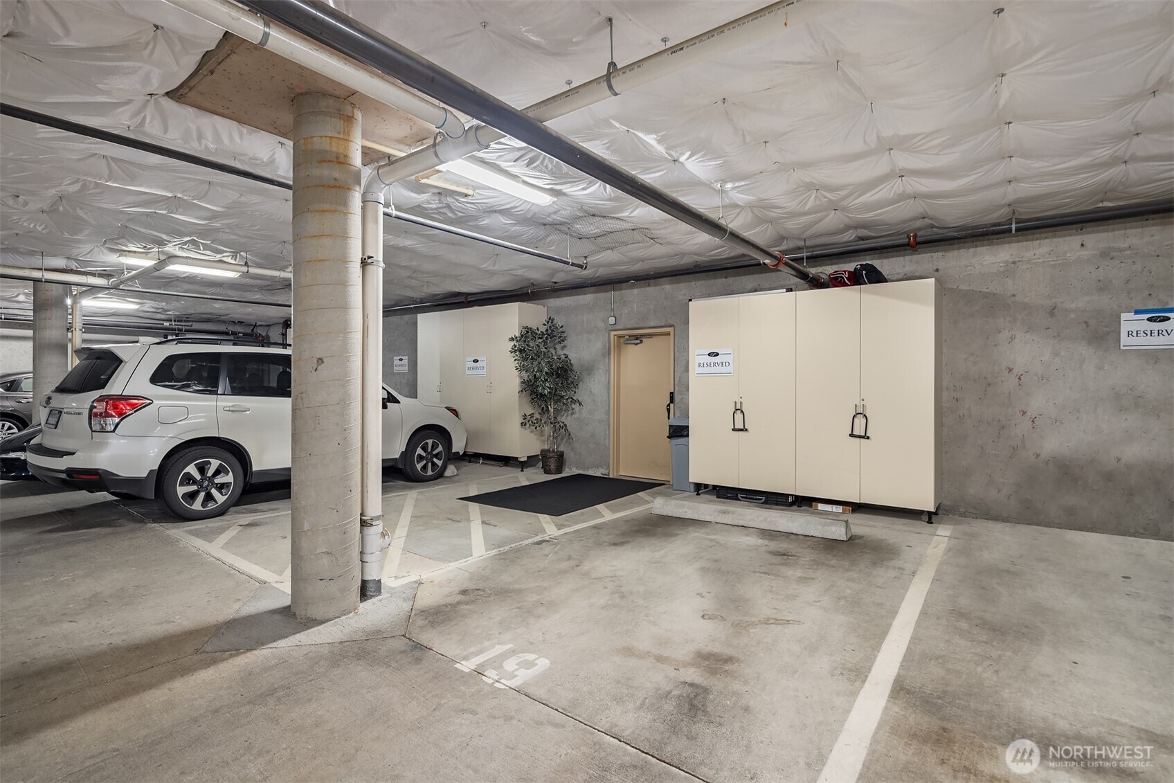 Dedicated parking space 19 is secure garage is right by the lobby door, easy accessibility