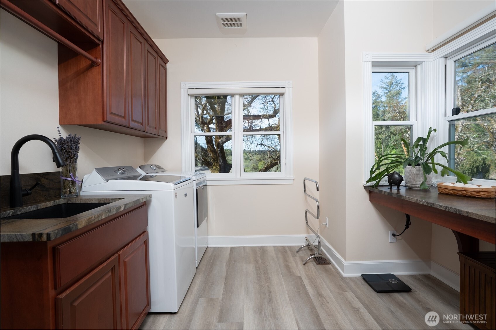 Utility room with tons of natural light.
