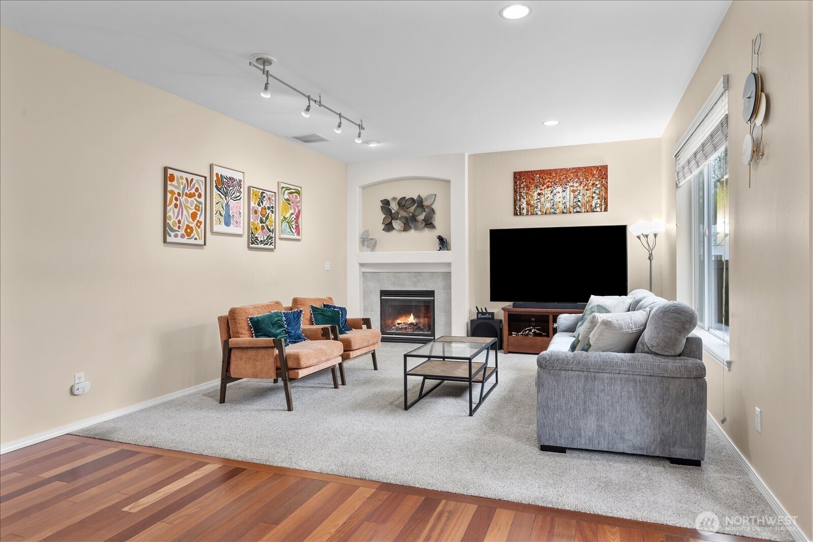 Family Room with a Cozy Gas Fire Place