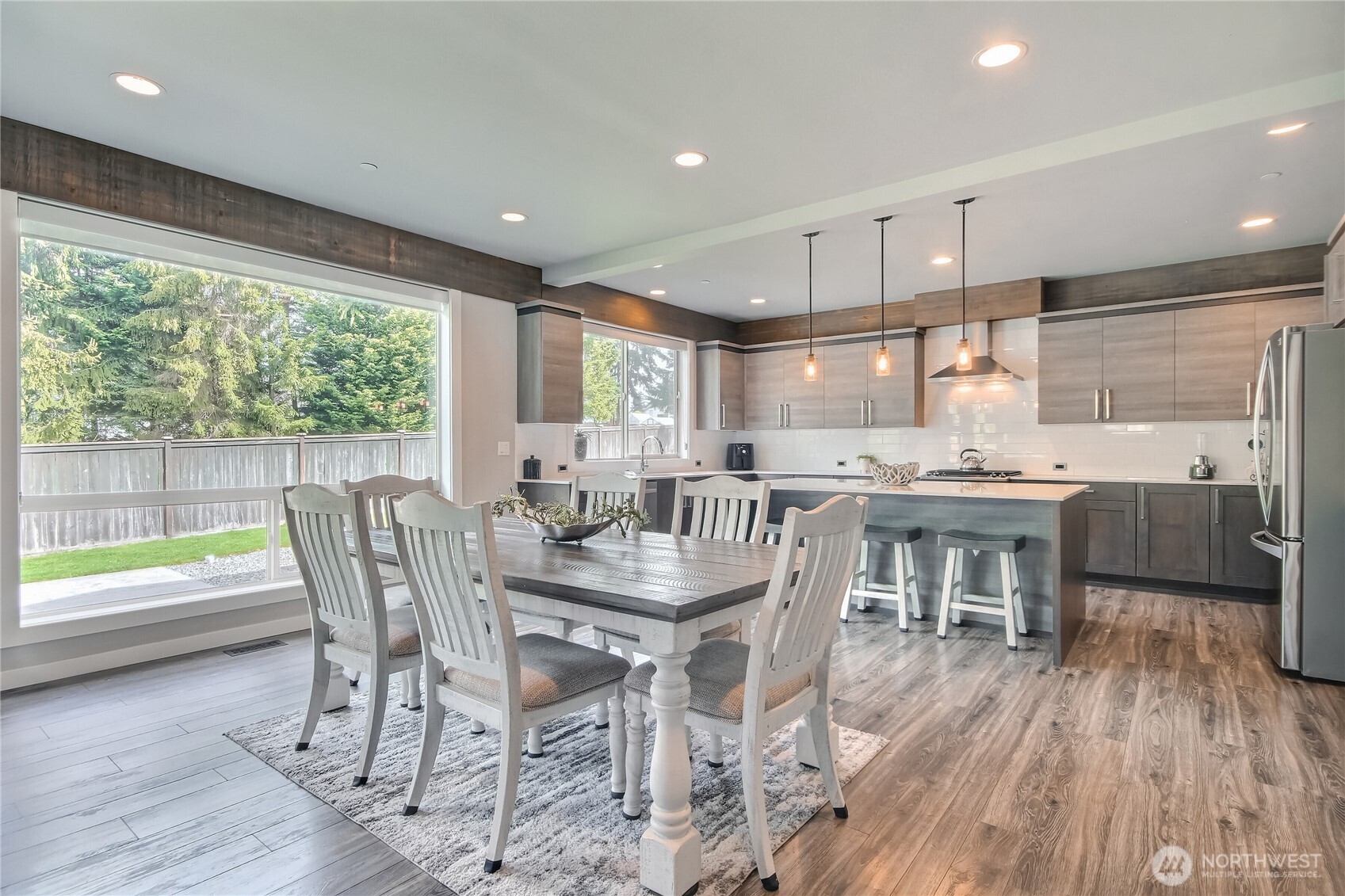 Wide plank wood floor throughtout the main level.