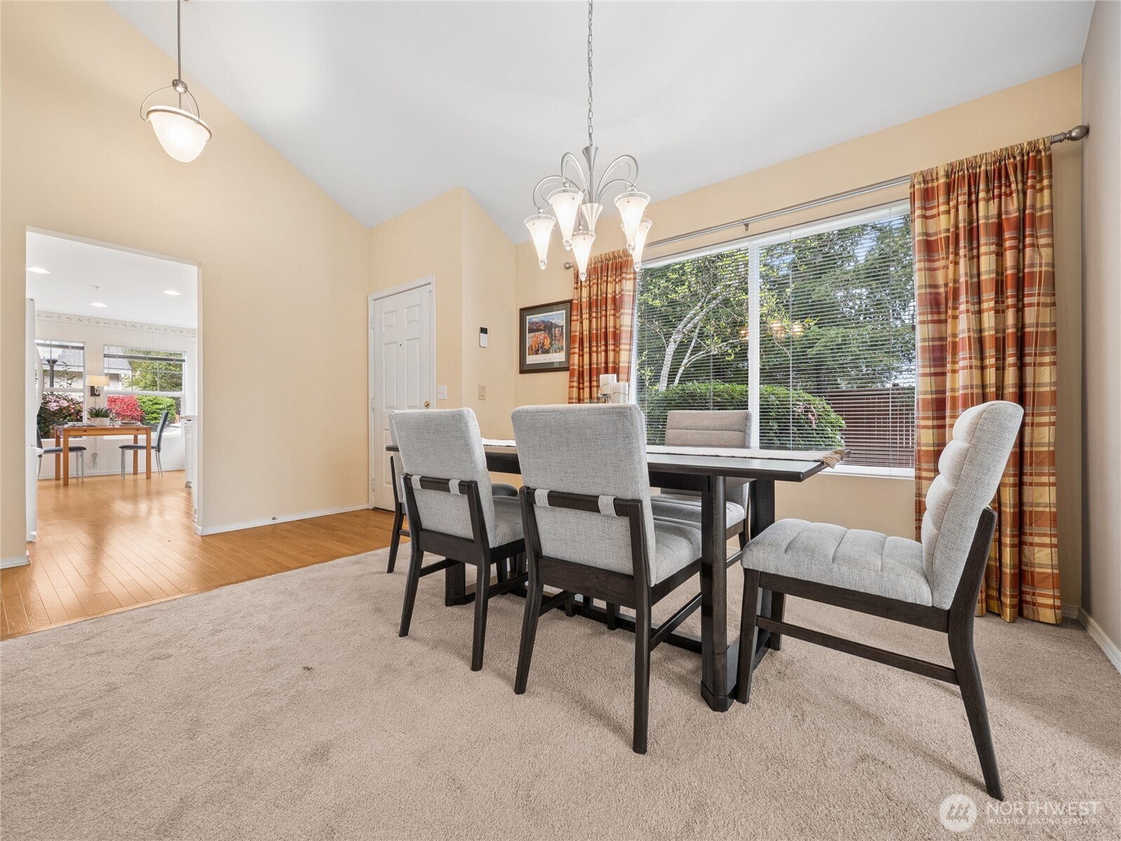 Plenty of room for a large dining table, with a buffet to the right, or on the opposite wall.