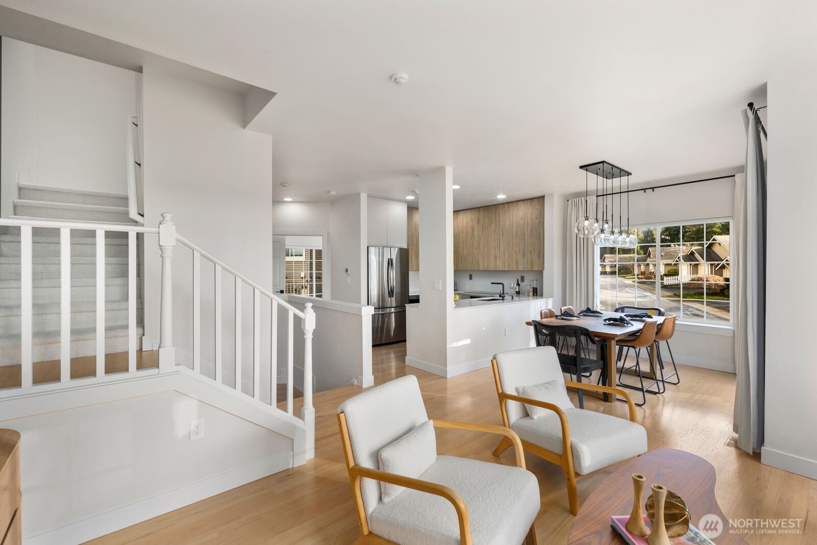 Bright living room with open layout