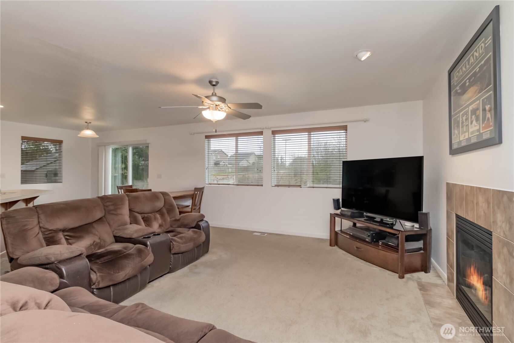 Another view of living room looking out to the back yard