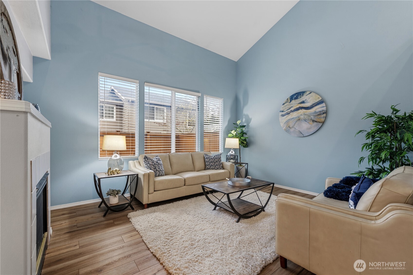 Front room with Vaulted ceilings