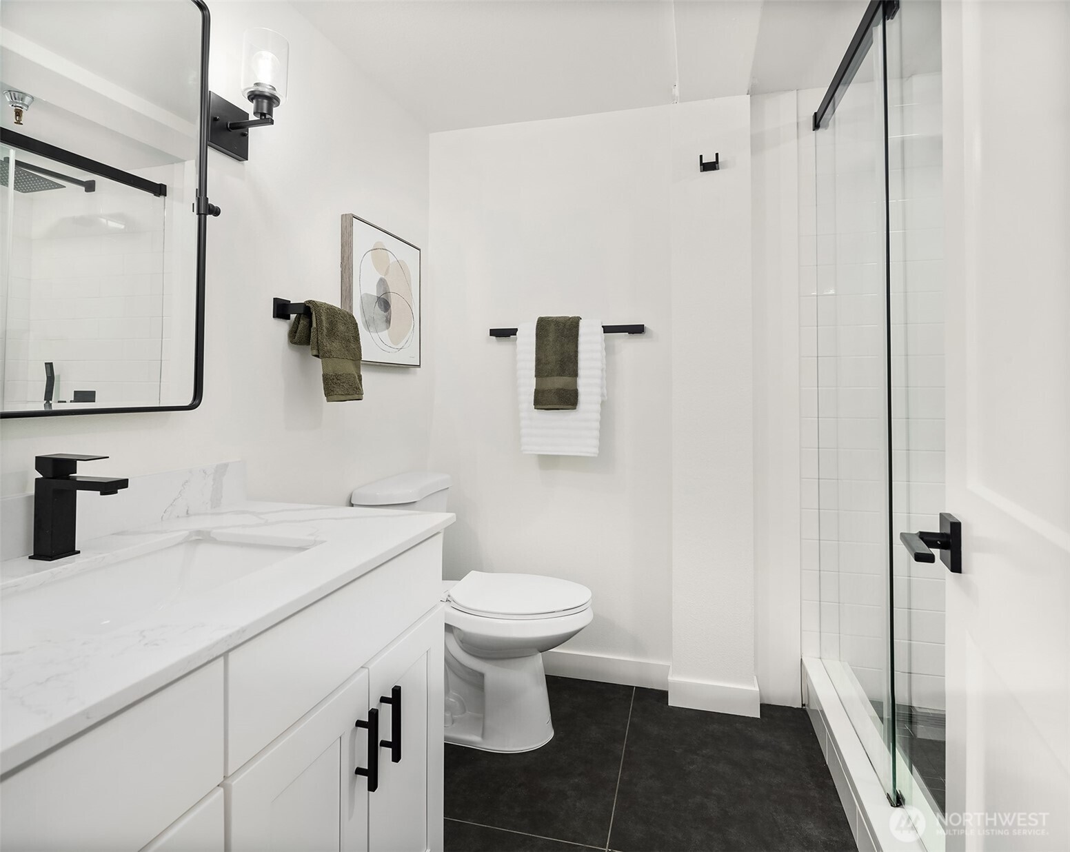 Upstairs 3/4 bathroom.