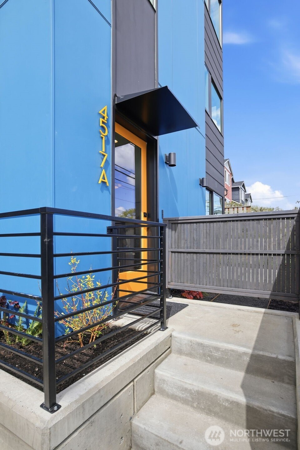 Private entryway, professional landscpaing.