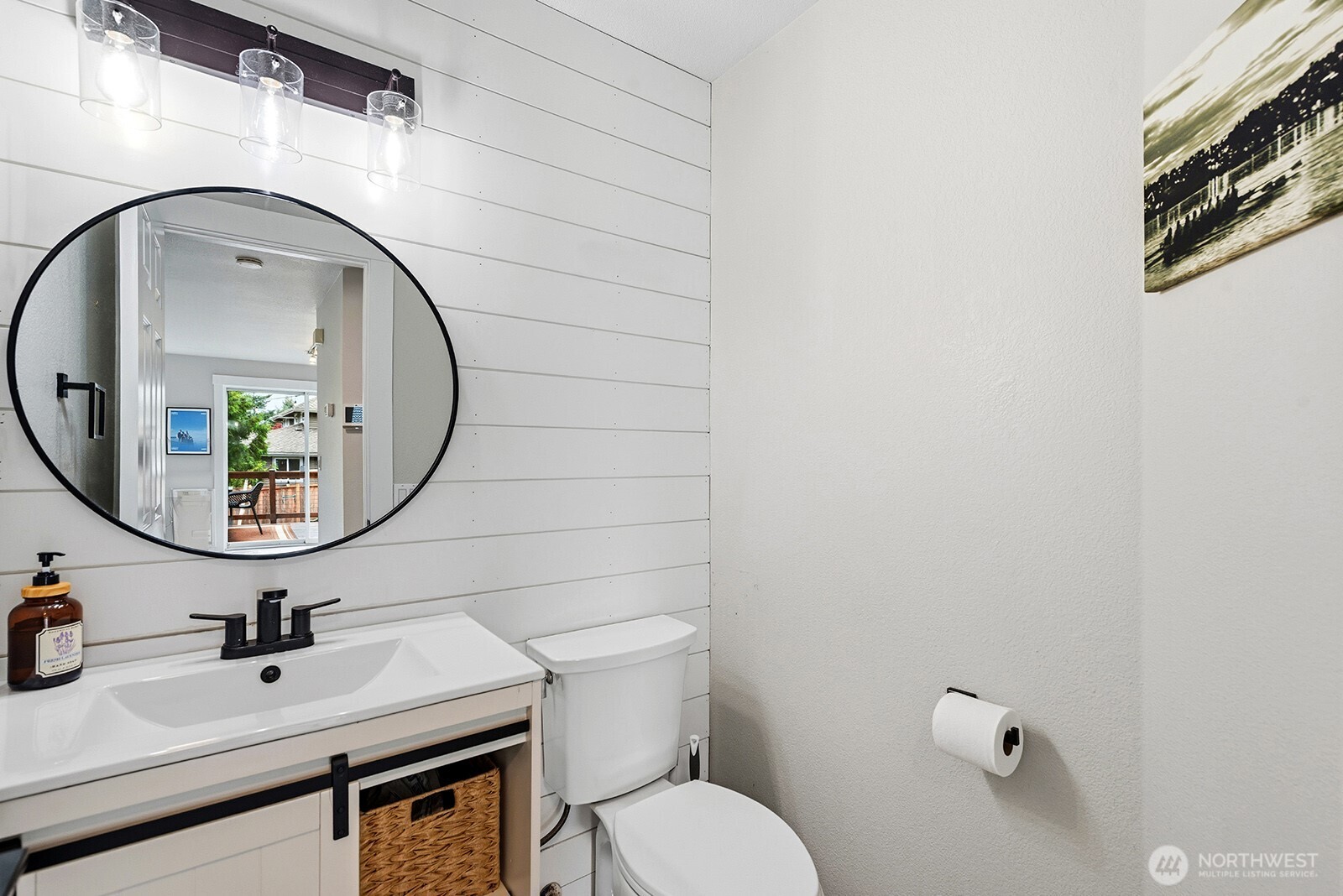 Powder room on main.