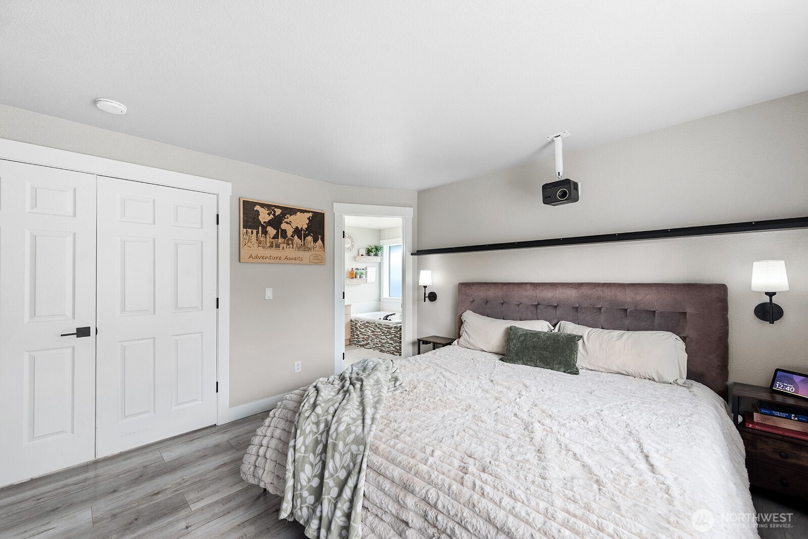 Double door entry into primary suite.