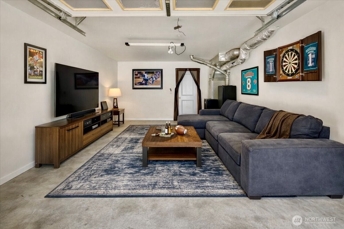 Virtually staged garage.