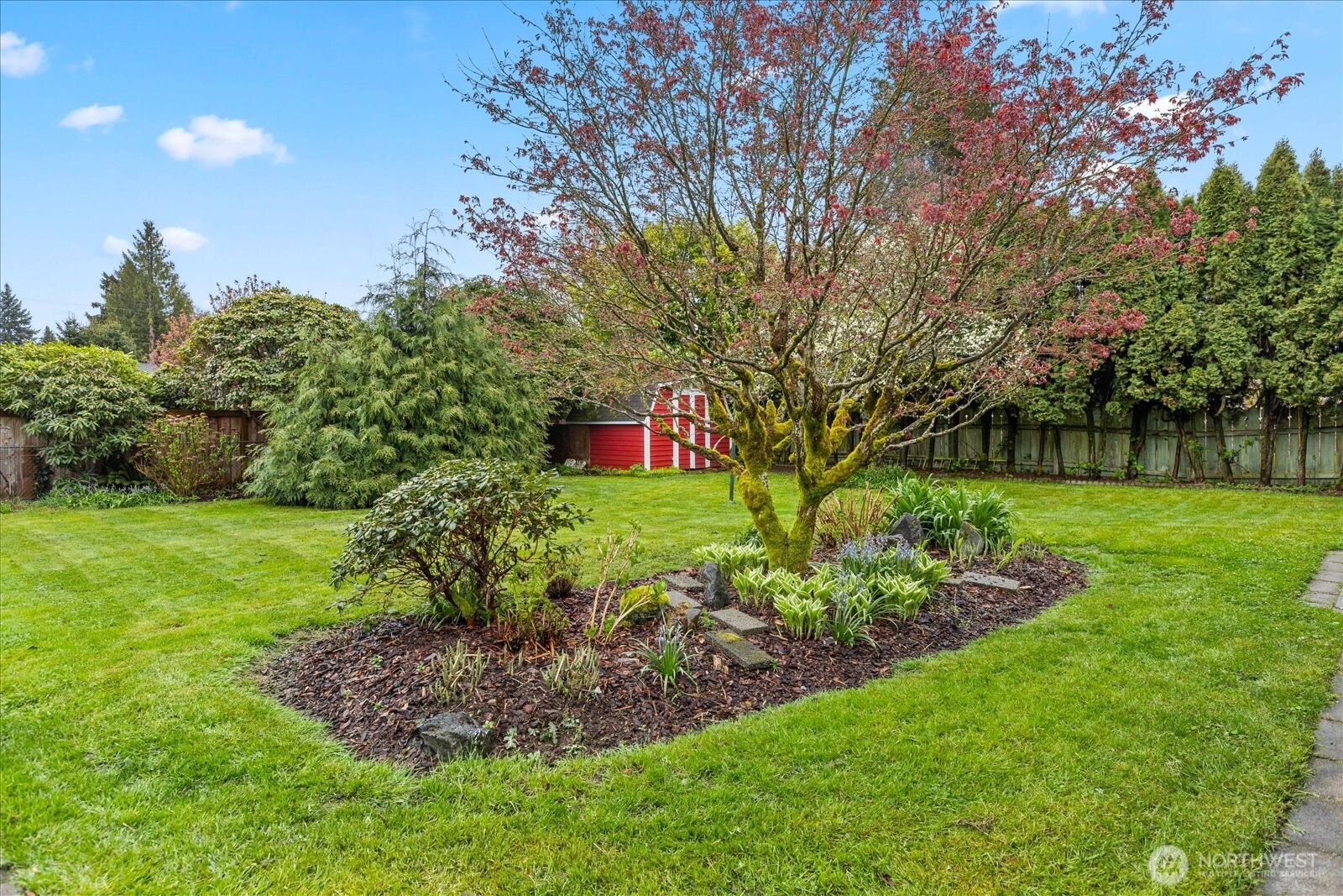 Beautiful mature landscaping