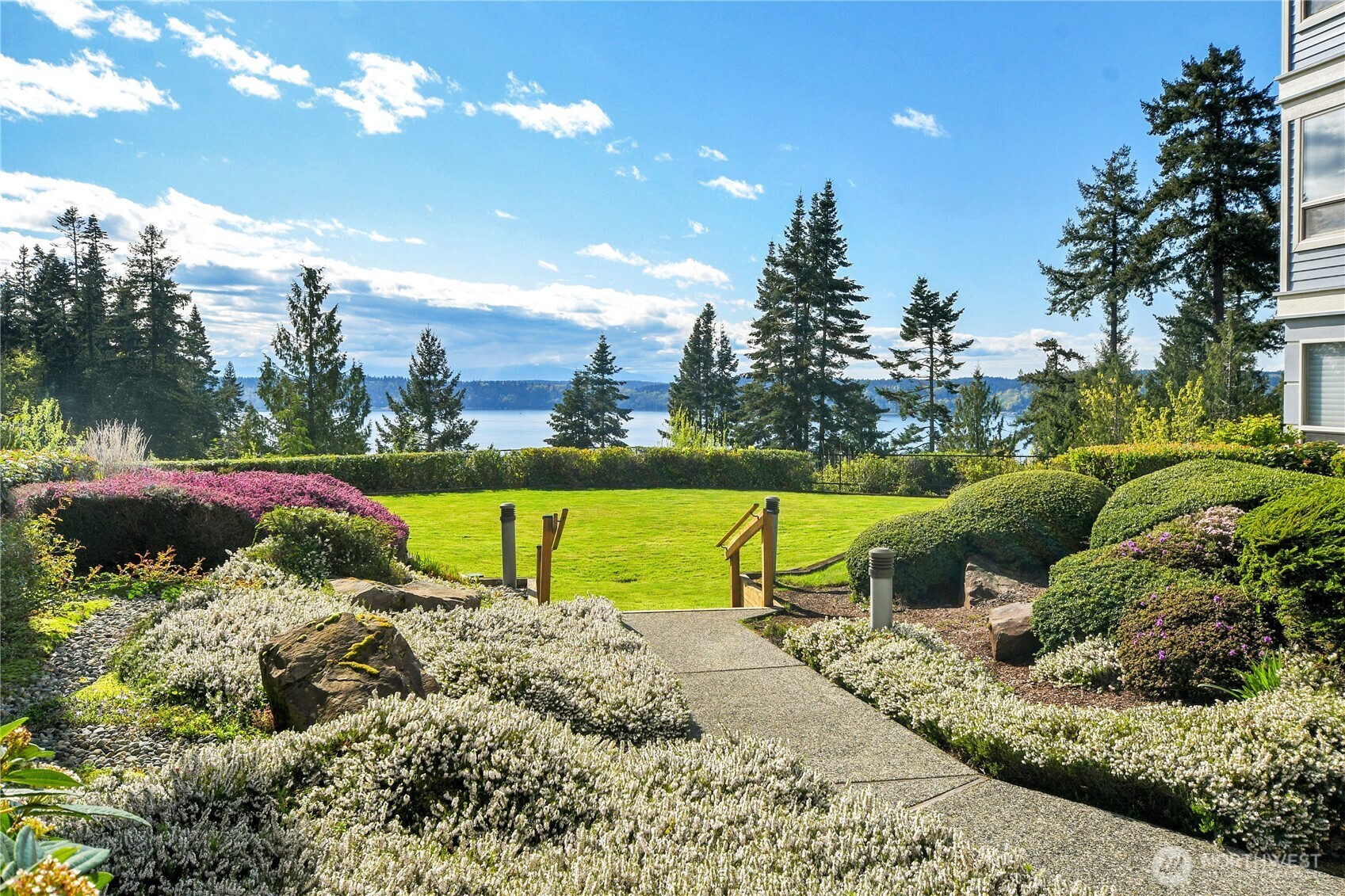 View of the Puget Sound from the community courtyard