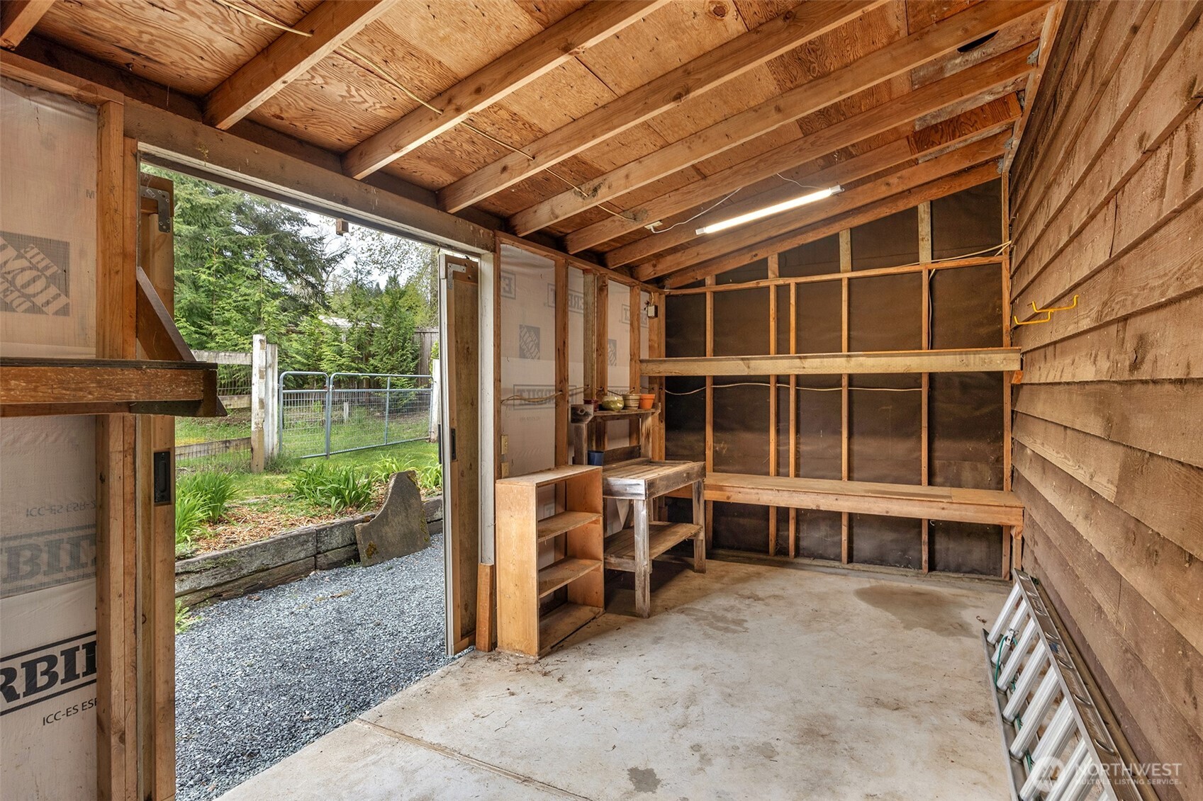 Interior of the large garden/potting shed behind the shop.