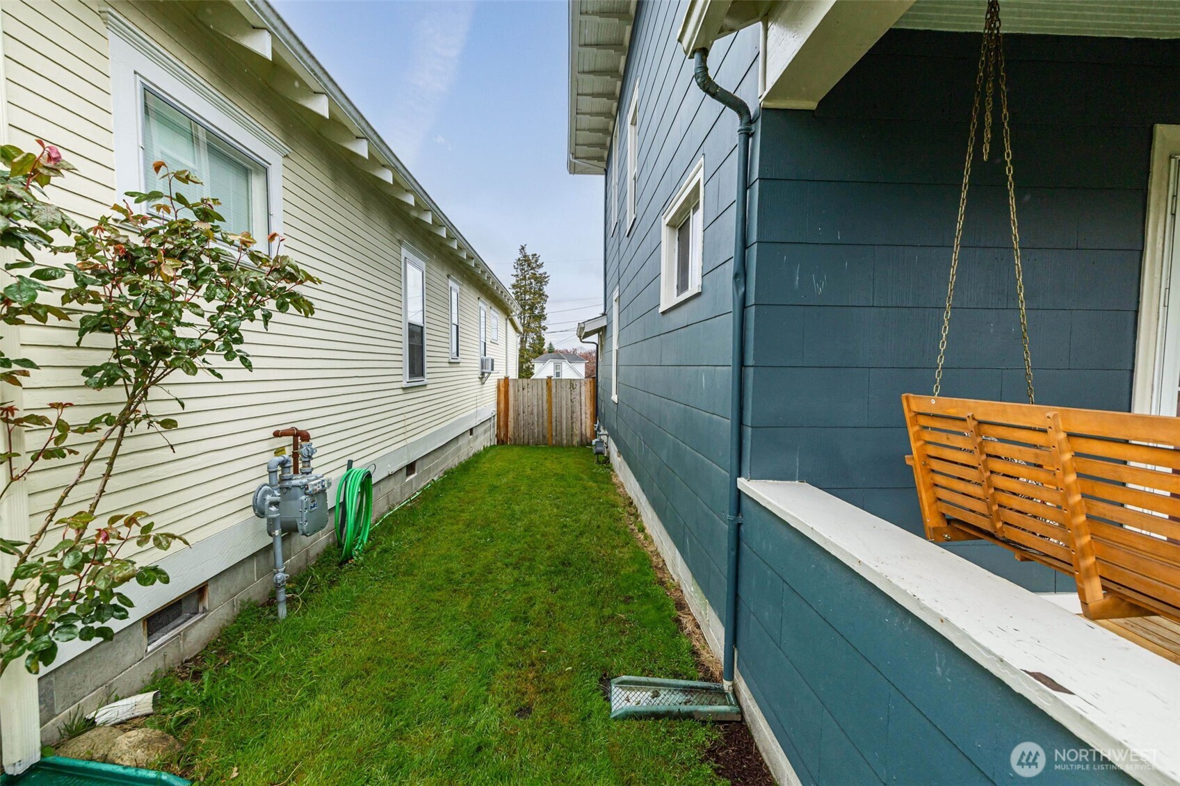 Fully fenced-in backyard.