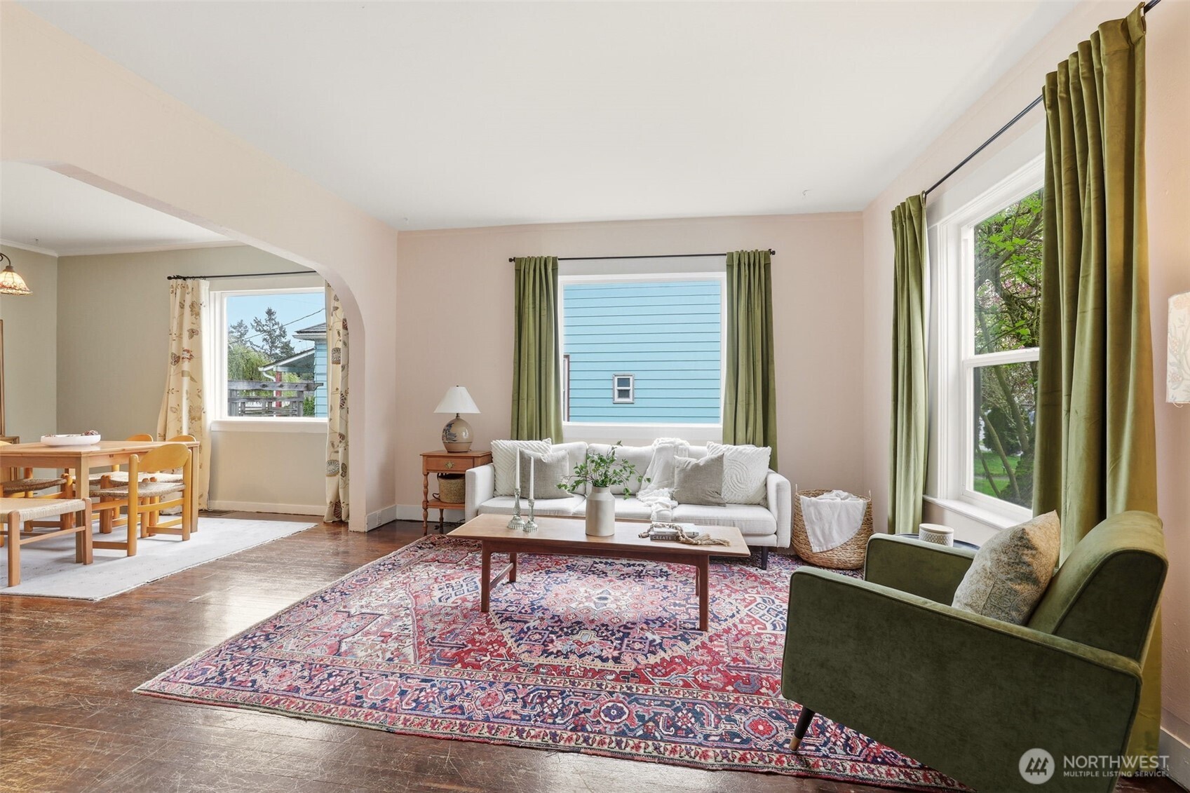 Sunlight pouring in + space to gather.