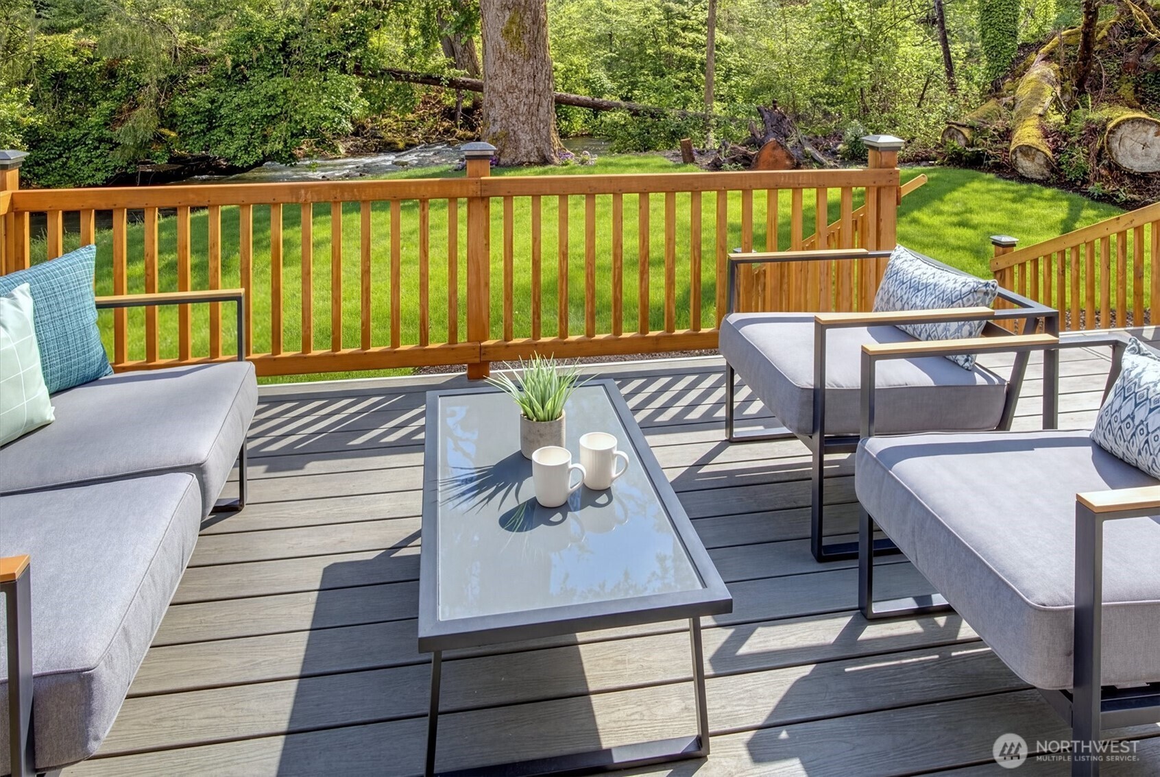 Another view of the backyard deck.