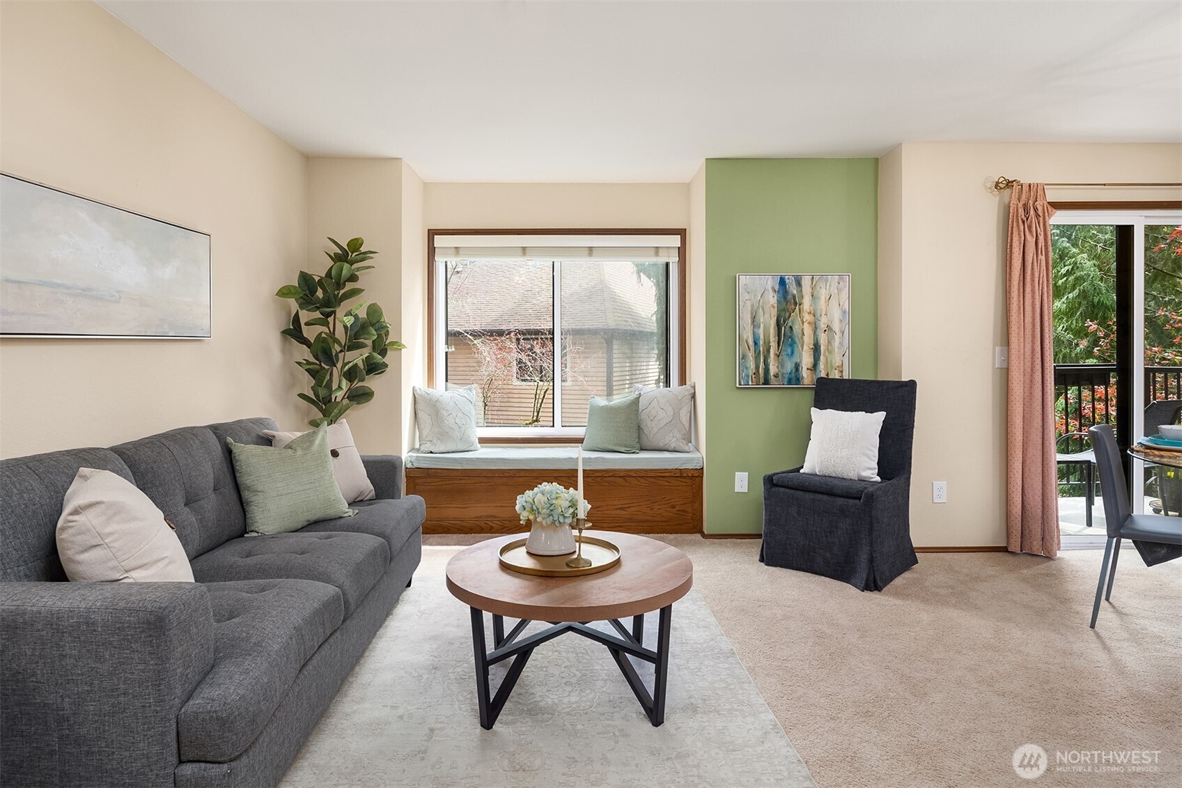 Living Room with window seat