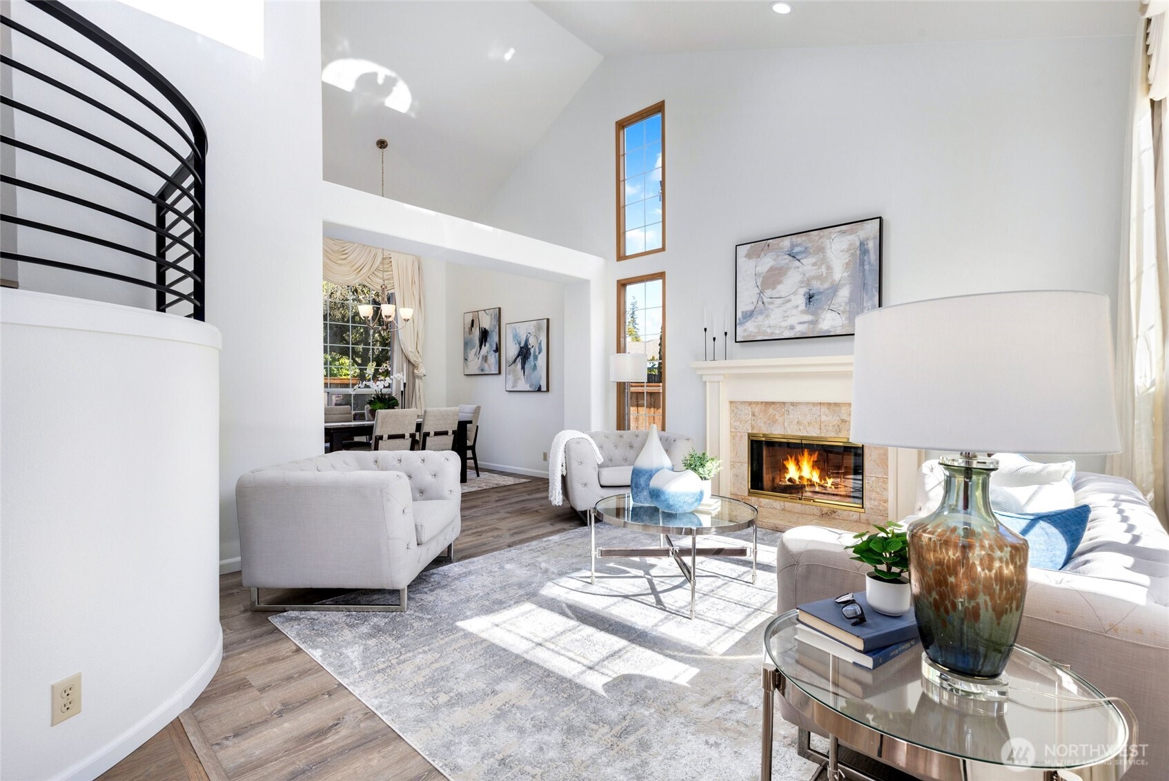 New LVP flooring in the living and dining room